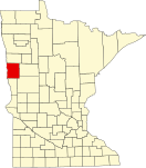 Map of Minnesota highlighting Clay County